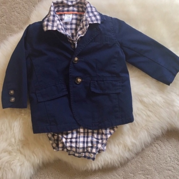 Carter’s Navy Blazer And Collared Shirt Bundle - Picture 1 of 6